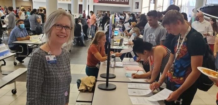 Howard greeting students and their families at Northbrooks annual Open House on September 29, 2021.